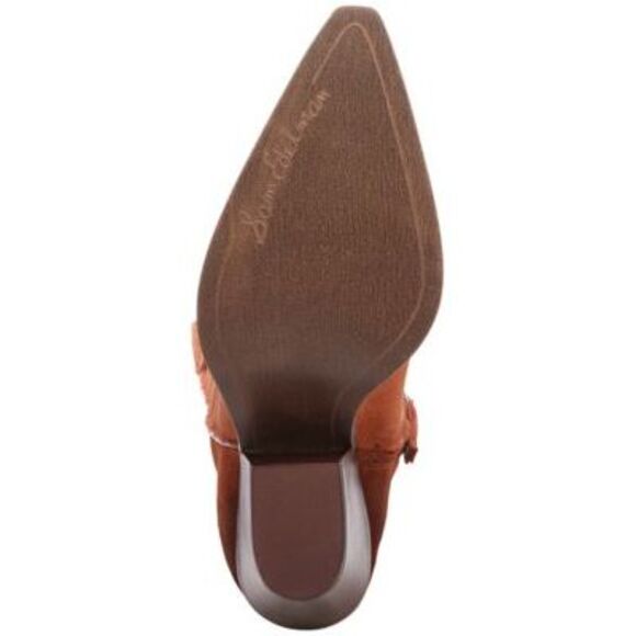 NWT SAM EDELMAN Womens Olive Taupe Orange Tabs Jamie  Leather Western Boot 8 M - Picture 4 of 5